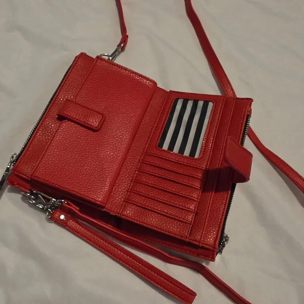 Marc Tetro Crossbody Wristlet Wallet Purse Dog Red Kitschy